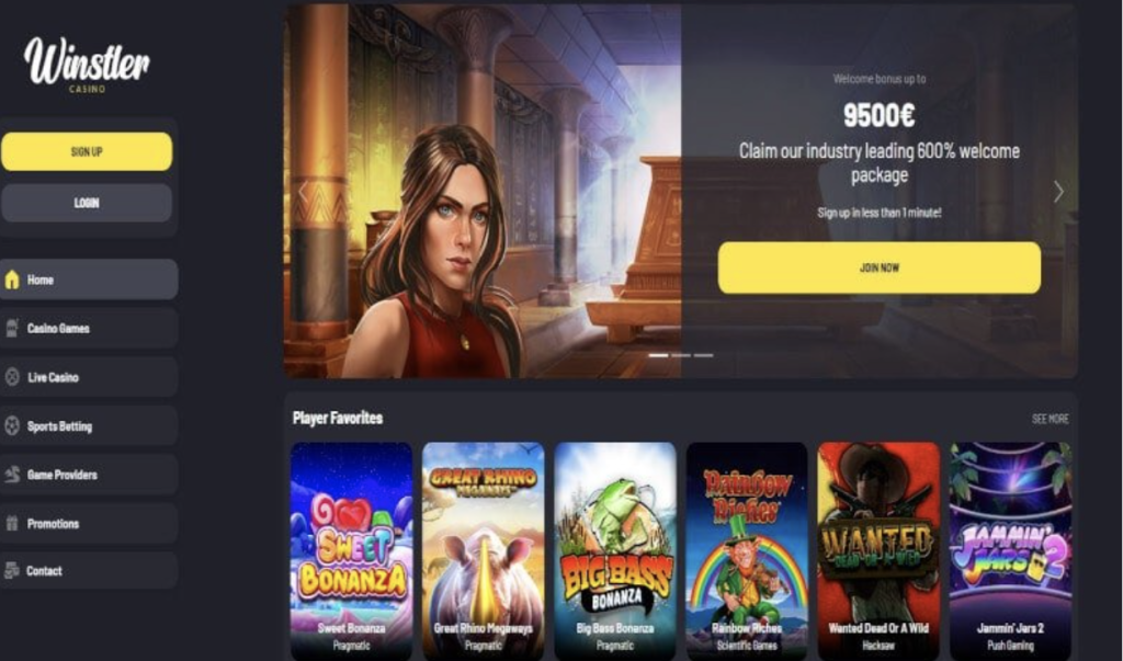 Image of Winster Casino website options