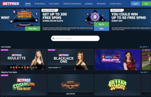 image of betfred casino website