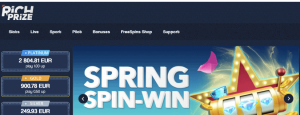 image of rich prize casino website